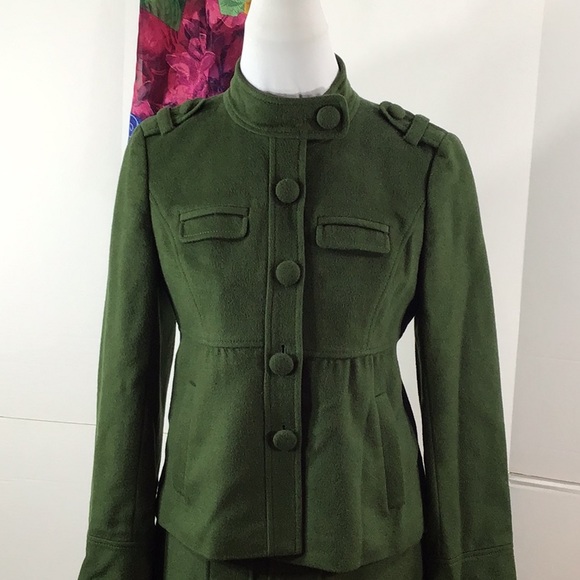 Ann Taylor rabbit blend forest green skirt set 4 - Picture 5 of 12